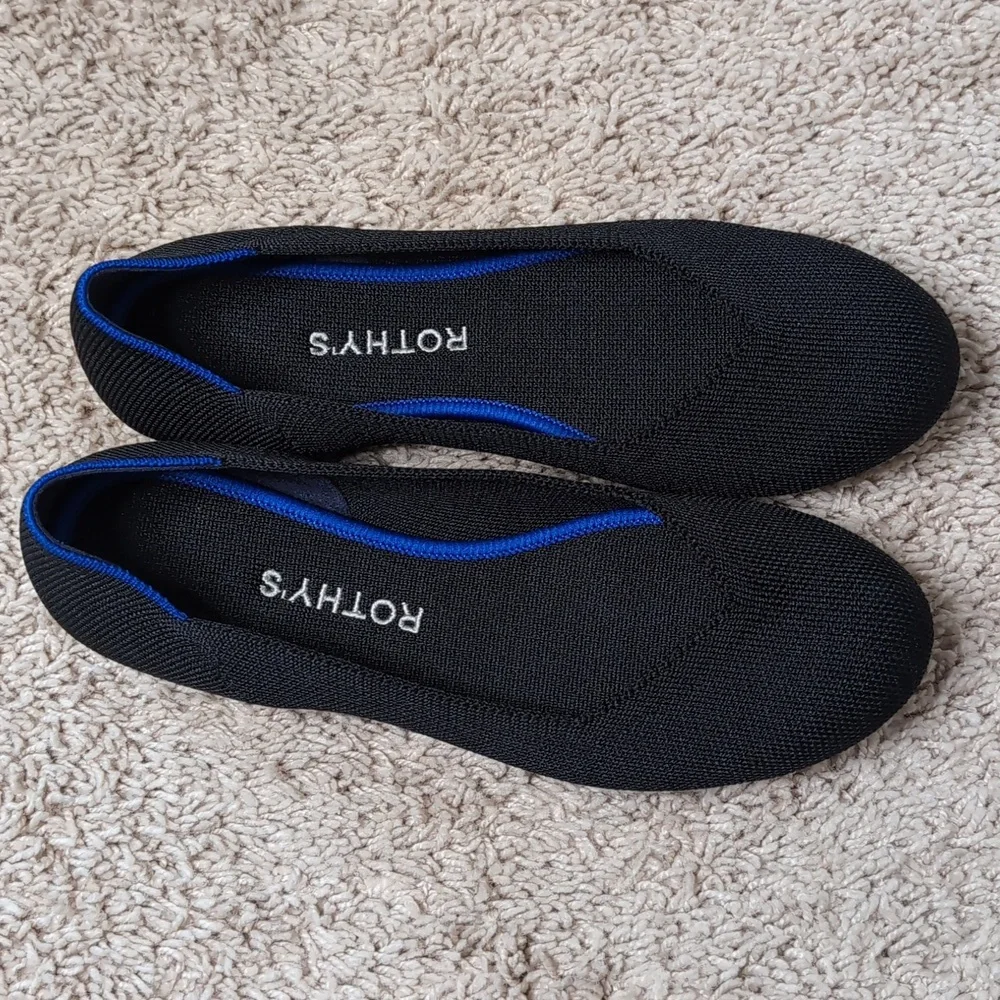 Rothy's The Flat In Black Solid Size 7